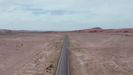 Straight-Road-on-Desolate-Southwest-Utah-Desert---Aerial