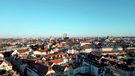 Panorama-Vista-Aérea-Munich-Centro-Amanecer