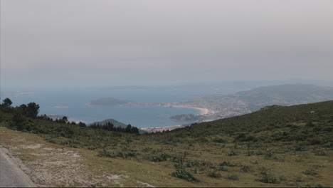 View-on-Baiona-from-mountain-pass-in-slow-motion