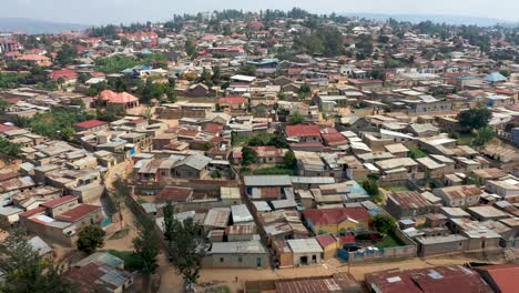 Aerial-shot-of-homes-in-neighborhood-outside-Kigali,-Rwanda