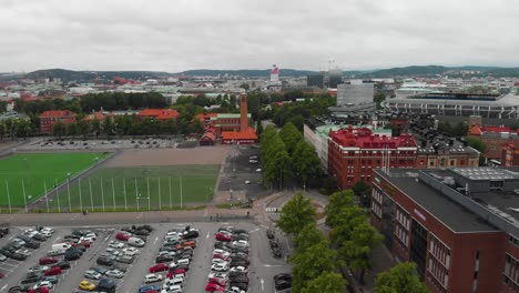 Aerial-view-over-Heden-in-Gothenburg,-Sweden