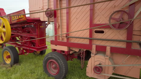 A-working-vintage-steam-powered-hay-baler-in-action