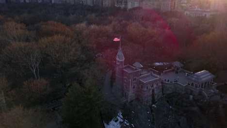 Un-Buen-Día-De-Atardecer-Con-Mi-Dron-En-Central-Park-En-El-Parque-Más-Grande-De-La-Ciudad-De-Nueva-York