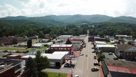 Mountain-City-Tennessee-Aerial-flying-into-town