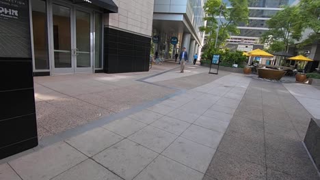 POV-time-lapse-ride-up-and-escalator-then-turns-the-corner-to-continue-walking