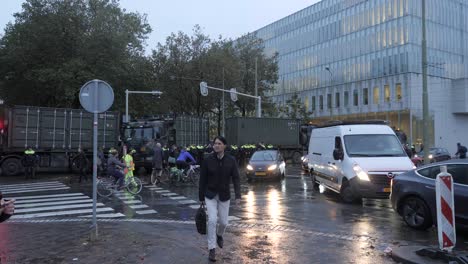 Farmers-protest-in-The-Hague,-Holland