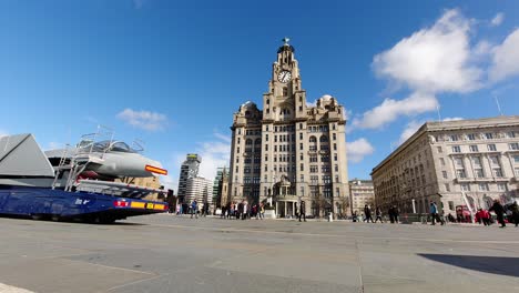 Royal-air-force-plane-removed-on-transporter-truck-on-Liverpool-waterfront