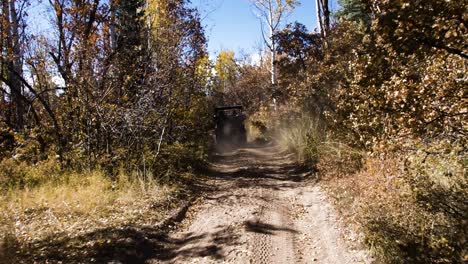 Vierrad--Oder-Maultierfahrzeug,-Das-Den-Bergweg-Hinunterfährt