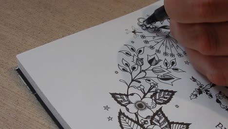 Hand-drawing-lines-anxiety-graphic-flower-art-design-book-illustration