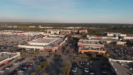 Saint-Johns-Town-Center-in-Jacksonville,-Florida-During-Sunset-Tracking-Left