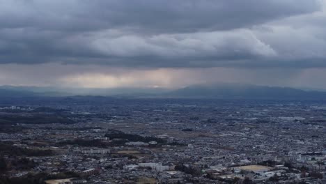 Skyline-Luftbild-In-Mount-Wakakusa,-Nara