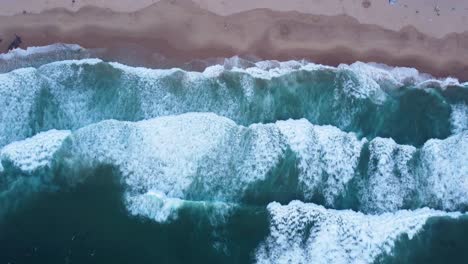 A-Top-Down-View-Flying-Towards-the-Coast-of-Guincho-Beach,-Portugal