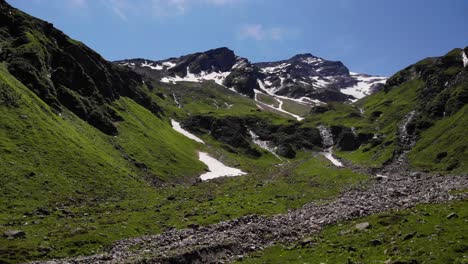 Distant-View-Of-High-Tauern-Mountain-Range-In-Kaprun,-Zell-Am-See-District,-Austria