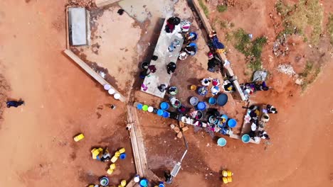 Water-Distribution-Point-in-African-Village,-Rural-Malawi-Countryside