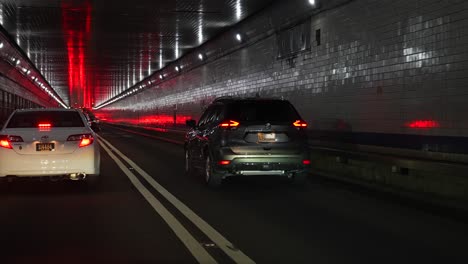 Vehículos-En-El-Túnel-Lincoln-Entrando-En-Nyc