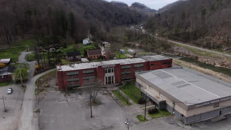 Aerial-Drone-Footage-Rising-Up-and-Panning-Down-on-the-Abandoned-M