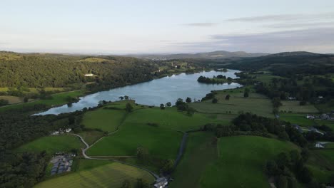 Estwaite-Water-,-Lake-district-UK-drone-footage-early-morning