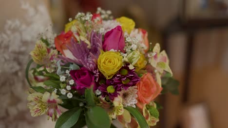 bridal-bouquet-with-wedding-dress