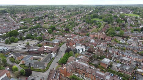Henley-on-Thames-town-centre-Oxfordshire-UK-Aerial-point-of-view-footage