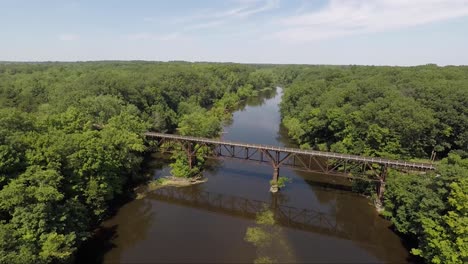 Aerial-of-Bridge-and-River-4K-Drone