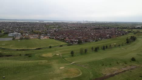 Golf-course-Canvey-Island-Essex-UK-Aerial-4k