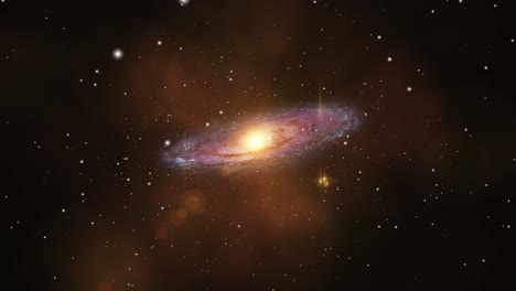 Eine-Galaxie-Mit-Hellem-Licht,-Die-Sich-Im-Großen-Universum-Bewegt