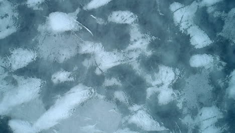 Drone-top-down-footage-of-arctic-snowy-ice