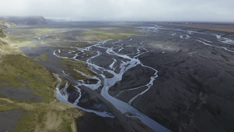 Scenic-Overhead-Iceland-Aerial-View-Mulakvisl-River-Scenery
