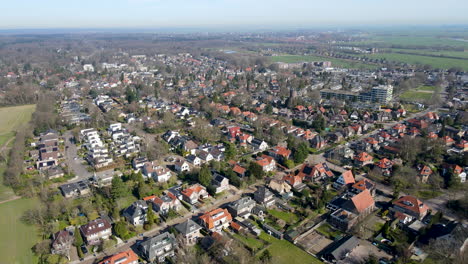 Aerial-overview-of-stunning-small-town-in-the-Netherlands