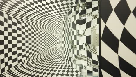 Inside-View-Of-Optical-Illusion-Black-And-White-Texture-Room