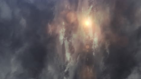 Sol-Vertical-De-4k-Que-Brilla-Detrás-De-Las-Nubes-Oscuras