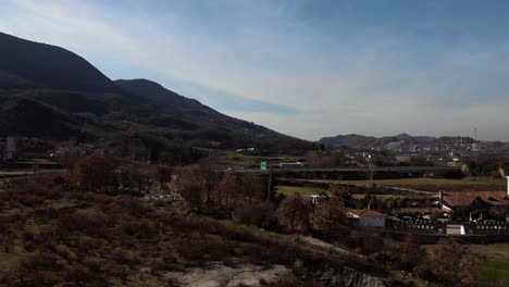 Country-landscape-of-suburb-near-Tirana-in-a-Winter-sunny-day