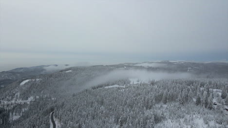 Luftdolly-über-Mystischer-Winterlandschaft