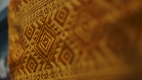 Close-up-macro-shot-of-a-Guatemalan-handmade-textile-in-Antigua