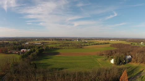 Aerial-shot-of-rural-landscape.--Camera-point-of-view-descends