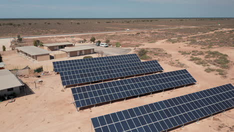 Aerial-view-over-solar-panels-on-a-south-Australian-outback---dolly,-drone-shot