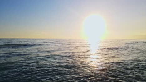 Static-shot-of-ocean-waves-during-sunset