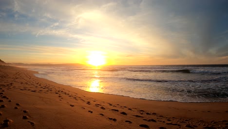 Kalifornien-Sonnenuntergang-Strandlandschaft