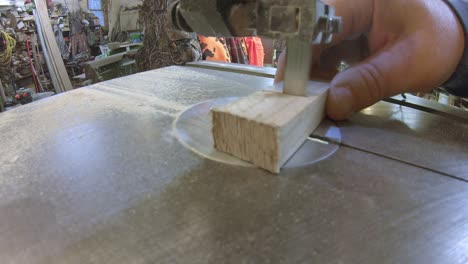 Using-a-bandsaw-to-cut-a-narrow-strip-of-wood