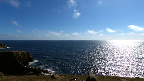 A-panoramic-view-of-the-ocean-from-atop-coastal-cliff