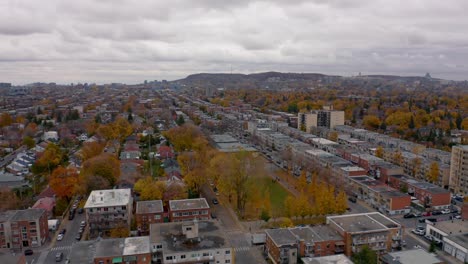 Aerial-shot-over-a-cloudy-fall-day-in-Montreal