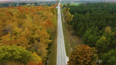 Aerial-View-of-Rural-Road-in-Fall.-America