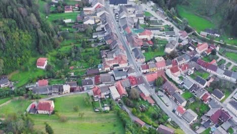 Aerial-View-Of-Market-Town-In-Eisenkappel-Vellach