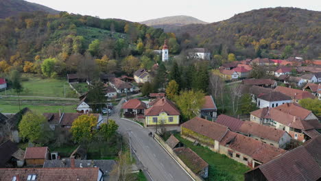 Drone-view-village-in--Hungary-Jósvaf?