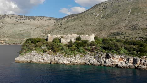 Fortress-of-Porto-Palermo-built-by-Ali-Pasha-of-Ioannina-in-Mediterranean-coastline-in-Albania