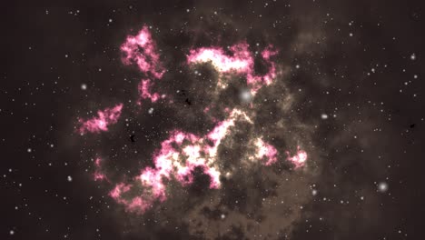 Luz-Brillante-En-La-Nube-Nebulosa-Marrón-Claro-Que-Reside-En-El-Universo