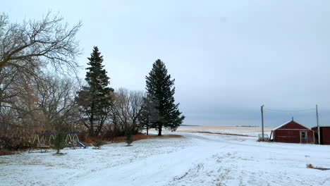 Overcast-winter-time-lapse-on-a-farm