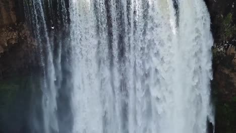 Drone-aerial-waterfall-birds-close-up