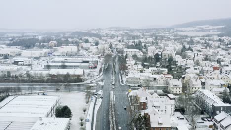 Drone-Aerial-views-of-the-student-town-Göttingen-during-winter-in-heavy-snowfall