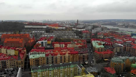 Aerial-view-of-colorful-buildings-in-Linne-district-in-Gothenburg-city